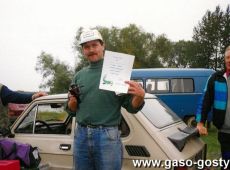 2608.Roman Jozefiak - zwyciezca zawodow wedkarskich o puchar dyrektora Zakladu Wodociagow i Kanalizacji w Gostyniu (jezioro Grodzisko, 16 wrzesnia 1995 r.)