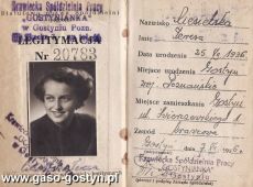 261.Legitymacja KSP GOSTYNIANKA w Gostyniu (1956r.)