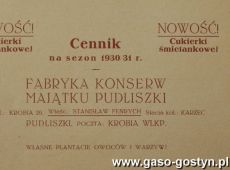 2726. Cennik produktow z Fabryki Konserw Stanislawa Fenrycha w Pudliszkach (1930 r.).JPG