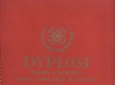 277.Dyplom w dowod uznania zaslug dla Zwiazku Inwalidow Wojennych PRL (1984r.)