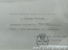 2843.Pierwszy kierownikiem Huty Szkla w Gostyniu po zakonczeniu II wojny swiatowej zostal Ignacy Urbaniak