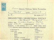 288.Swiadectwo ukonczenia szkoly - 1936r.