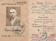 304.Legitymacja czlonkowska Poznanskiego Zwiazku Hodowcow Drobnego Inwentarza - Gostyn 1958r.