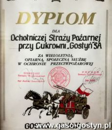 3078.Dyplom dla OSP Cukrowni w Gostyniu (1993 r.)