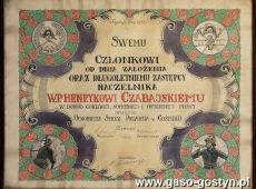 310.Podziekowanie dla Henryka Czabajskiego - Gostyn 17.08.1930r.