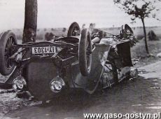 3137.Wypadek na szosie miedzy Jerka a Lubiniem w ktorym zginela Franciszka z Kurnatowskich Potworowska (26 lipca 1913 r.)