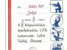 320.Dyplom dla OSZK i POP - 1992r.