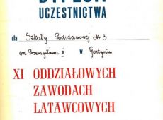 334. Dyplom uczestnictwa dla SP 3 w Gostyniu za udzial w zawodach latawcowych.