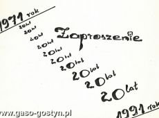 3346.Zaproszenie na spotkanie po 20. latach od ukonczenia Szkoly Podstawowej nr 3 w Gostyniu w Kawiarni Santos (25 pazdziernika 1991 r.)