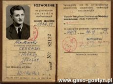 336.Pozwolenie na prowadzenie pojazdow mechanicznych kategorii amatorskiej wydane 10 wrzesnia 1959 roku przez Prezydium Rady Narodowej w Gostyniu