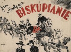 3473.Projekt okladki autorstwa Waclawa Boratynskiego do ksiazki Jana Bzdegi pt.Biskupianie (1936 r.)