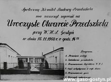 352.Zaproszenie na otwarcie przedszkola Jarzebinka-1968r.