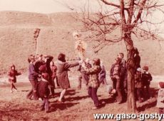 3598. Dzieci z Przedszkola nr 1 w Gostyniu nad rzeka Kania (pozegnanie zimy-topienie Marzanny)-1973 r.