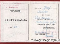 377.Legitymacja radnego Rady Narodowej Miasta i Gminy Gostyn w kadencji 1984-1988 r.