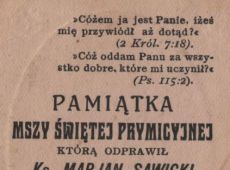 379.Pamiatka mszy prymicyjnej w kosciele farnym w Gostyniu ksiedza Mariana Sawickiego (3 lipca 1924 r.)