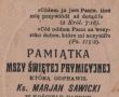 379.Pamiatka mszy prymicyjnej w kosciele farnym w Gostyniu ksiedza Mariana Sawickiego (3 lipca 1924 r.)