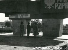 3933.Rozpoczecie  tygodnia sportu szkolnego w Liceum Ogolnoksztalcacym w Gostyniu (28 maja 1977 r.)-zlozenie wiazanki kwiatow pod pomnikiem na Gorze Zamkowej