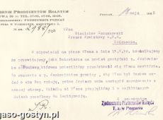 394.Pismo do Stanislawa Taczanowskiego z Podrzecza (prezesa Zjednoczenia Producentow Rolnych powiatu gostynskiego)-1925 r.