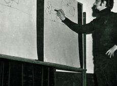 3971.IX Festiwal Filmow o Bolku i Lolku (Zakladowy Dom Kultury w Gostyniu, 1980 r.)-rysuje Wieslaw Zieba ze Studia Filmow Rysunkowych w Bielsku-Bialej