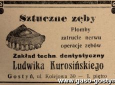 398.Ogloszenie z prasy gostynskiej - 1931r.