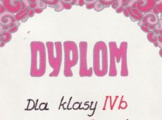 4039.Dyplom za zajecie 1 mijsca w nauce dkla klasy IVb Szkoly Podstawowej nr 2 w Gostyniu (1987 r.)