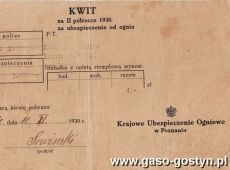 404.Kwit ubezpieczenie od ognia-Brzezie, 1930 r.