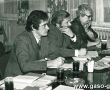 4154.Eliminacje Rejonowe XXIV Ogolnopolskiego Konkursu Recytatorskiego, jury konkursu (Lechoslaw Majchrzak, Wojciech Zielinski, Magdalena Pieprzycka), Gostyn, 10 grudnia 1978 r.