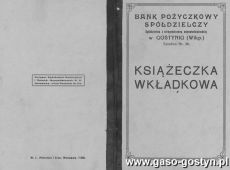 417.Bank Pozyczkowy Spoldzielczy w Gostyniu - Ksiazeczka Wkladkowa (1938 r.)