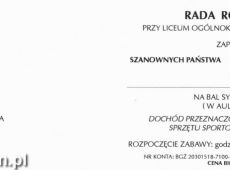 4277.Zaproszenie na bal sylwestrowy w Liceum Ogolnoksztalcacym w Gostyniu (1998 r.)