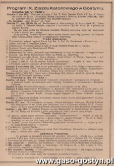 436.Jedniodniowka Gostynska z okazji IX. Zjazdu Katolickiego polaczonego z Koronacja Cudownego Obrazu Matki Boskiej Gostynskiej (1928 r.)