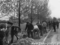 4396.Czyn partyjny w Krobi - niwelacja ciagu spacerowego przy ulicy Powstancow Wlkp. (28 wrzesnia 1975 r.)