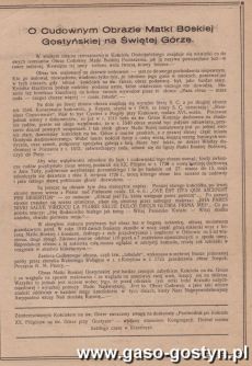 441.Jedniodniowka Gostynska z okazji IX. Zjazdu Katolickiego polaczonego z Koronacja Cudownego Obrazu Matki Boskiej Gostynskiej (1928 r.)