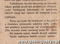 443.Karta upowazniajaca do swiadczen leczniczych (Gostyn, 1950 r.)