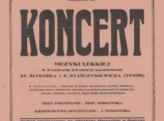 4470.Afisz o koncercie z ktorego dochod bedzie przeznaczony na odbudowe po zniszczeniach wojennych Gimnazjum w Gostyniu (1945 r.)