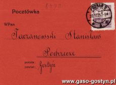 457.Pocztowka do Stanislawa Taczanowskiego z Podrzecza (1925 r.)