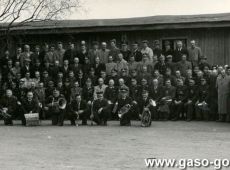 4629.Pudliszki - odprawa skarbnikow, sekretarzy i przewodniczacych Komisji Rewizyjnych Ochotniczych Strazy Pozarnych (1958 r.)