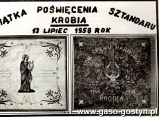 4823.Pamiatka poswiecenia sztandaru Towarzystwa Spiewu Harmonia w Krobi (13 lipca 1958 r.)