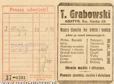 485.Paragon ze sklepu T.Grabowski (Gostyn)