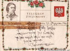 491.Telegram zyczeniowy (Krobia, 24.01.1932 r.)