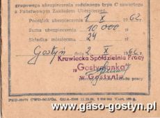 493.Legitymacja ubezpieczeniowa (Gostyn, 1962 r.)