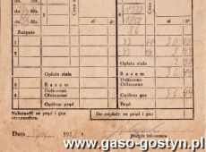 496.Rachunek za prad i gaz (Gostyn, 1957 r.)