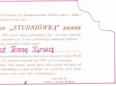 5057.Liceum Ogolnoksztalcace w Gostyniu - zaproszenie na studniowke (19 stycznia 1980 r.)
