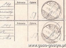 510.Dowod nadania przesylki poleconej, Gostyn 1926 r.