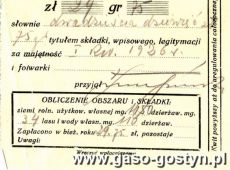 513.Kwit wplywu dokonanego przez Stanislawa Taczanowskiego z Podrzecza (1926 r.)