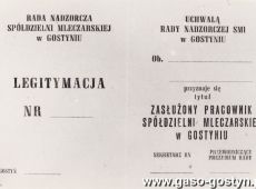 527.Legitymacja-Zasluzony Pracownik SM Gostyn (1982 r.)