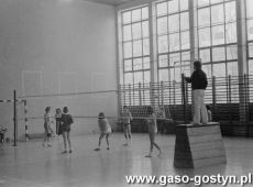 5351.Turniej pilki siatkowej dziewczat i chlopcow szkol podstawowych o puchar burmistrza Gostynia (hala SP 2, 1991 r.).JPG