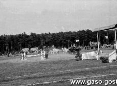 540.Zawody w powozeniu zaprzegami na boisku w Gostyniu  (ok. 1955 r.)