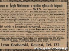 544. Reklama z Oredownika Gostynskiego (1928 r.)