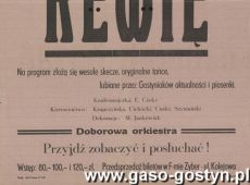 547.Plakat informujacy o premierze rewii przygotowanej przez sportowcow gostynskiej Kani (Gostyn, 3 lutego 1948 r.)