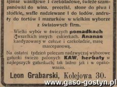 547.Reklama z Oredownika Gostynskiego (1928 r.)